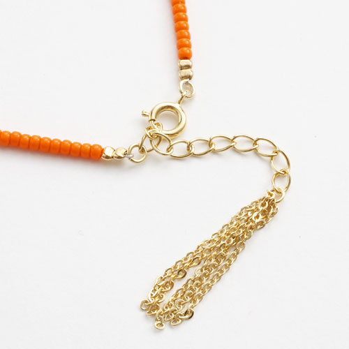 送料無料】【日本製】真鍮 アンクレット/足首/チェーン ガラスビーズ