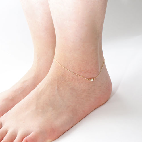 真鍮 アンクレット イミテーションパール　5229-AL16