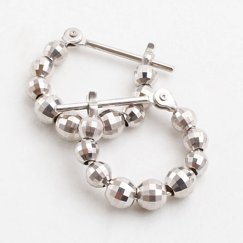 送料無料】【日本製】10金/K10WG/ホワイトゴールド ピアス ミラー