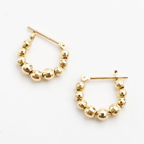 K10 ピアス ミラクルカット ミラーボール フープピアス　5340-UK17