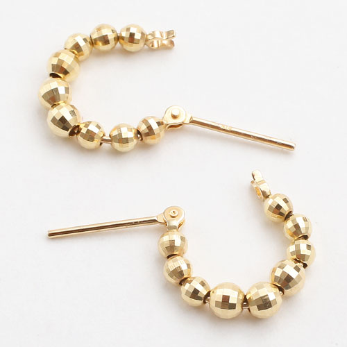 K10 ピアス ミラクルカット ミラーボール フープピアス　5340-UK17