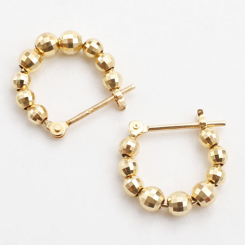 K10 ピアス ミラクルカット ミラーボール フープピアス　5340-UK17