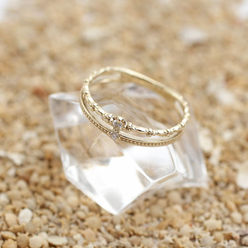 送料無料】【日本製】10金/K10/イエローゴールド リング/指輪 ピンキー  