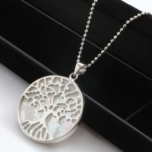 シルバー ペンダント ツリーオブライフ カットボールチェーン付き SV925　5383-PG16