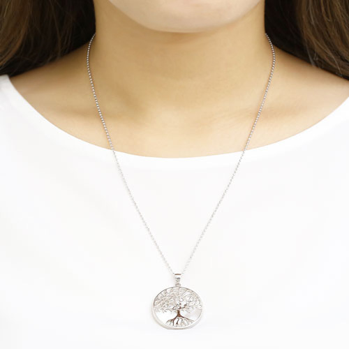 シルバー ペンダント ツリーオブライフ カットボールチェーン付き SV925　5383-PG16