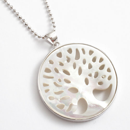シルバー ペンダント ツリーオブライフ カットボールチェーン付き SV925　5386-PG16