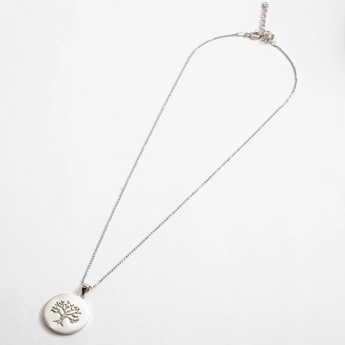 シルバー ペンダント ツリーオブライフ ジルコニア カットボールチェーン付き SV925　5387-PG16