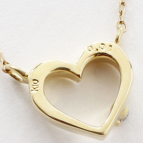 ネックレス ダイヤモンド ハート 見やす オープンハート ダイヤ  