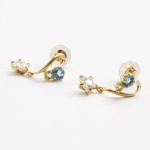 10金 スターモチーフ 天然石 ピアス　5400-PG17