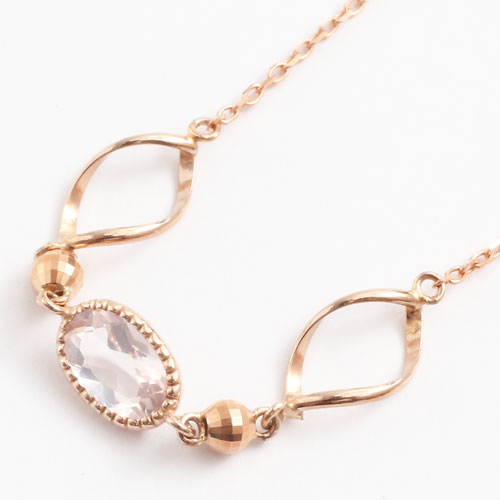 10金 ピンクゴールド ブレスレット 小豆チェーン　5413-PG17 