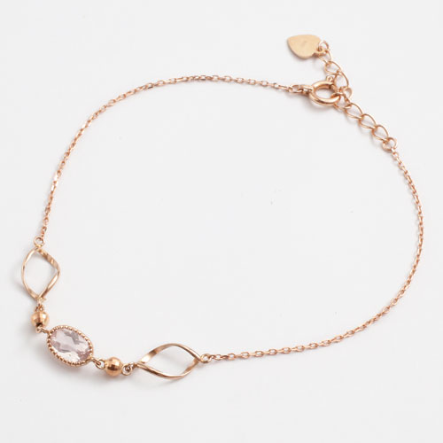 10金 ピンクゴールド ブレスレット 小豆チェーン　5413-PG17 