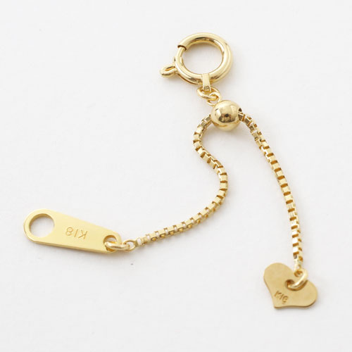 18金ホワイトゴールド ベネチアン アジャスター フリーサイズ 5cm 0.6ｇ K18WG 刻印　5422-NG16