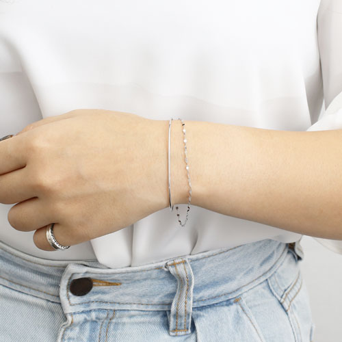 送料無料】【日本製】10金/K10 ホワイトゴールド ブレスレット  