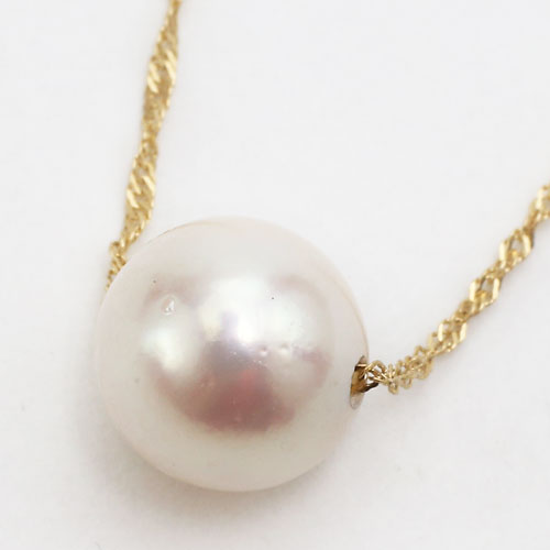 訳あり あこや真珠 パール ペンダント ネックレス 18金 K18 42cm 5553-NM10