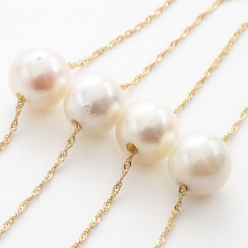 訳あり あこや真珠 パール ペンダント ネックレス 18金 K18 42cm 5553-NM10