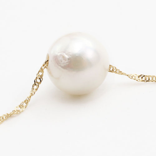 訳あり あこや真珠 パール ペンダント ネックレス 18金 K18 42cm 5553-NM10