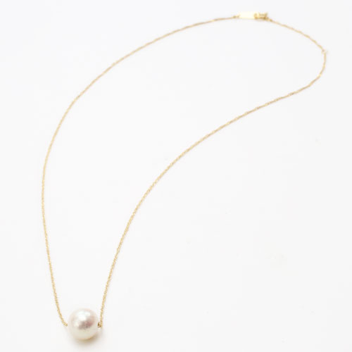 訳あり あこや真珠 パール ペンダント ネックレス 18金 K18 42cm 5553-NM10