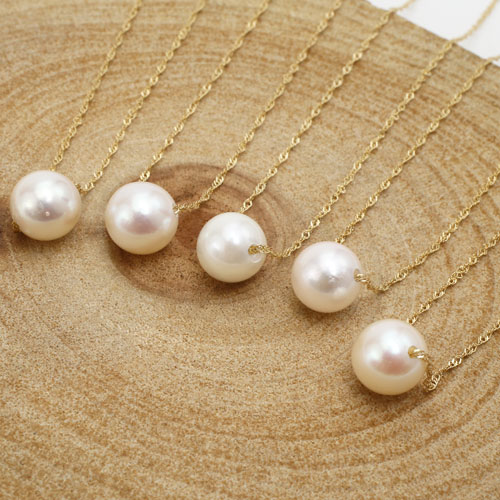 訳あり あこや真珠 パール ペンダント ネックレス 18金 K18 42cm 5553-NM10