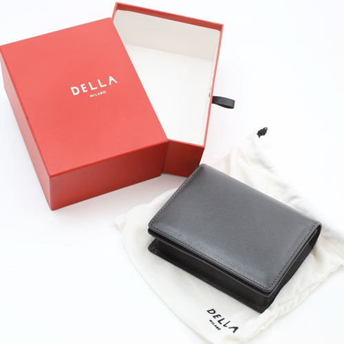 本革 レザー 名刺ケース カード入れ ダークグレー  Della　5562-TO17