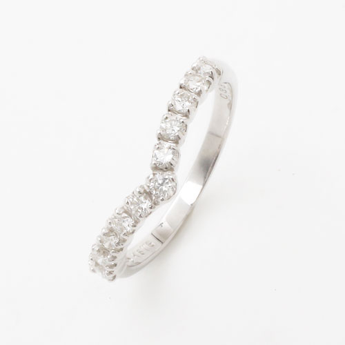 受注生産 プラチナ/Pt850 ダイヤモンド 指輪/リング マリッジ 婚約　イニシャル　5592-UK18