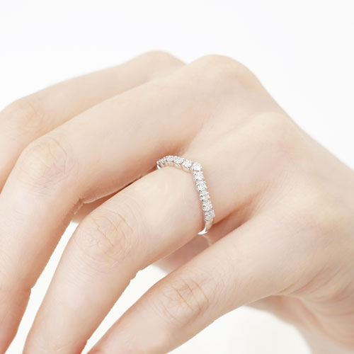 受注生産 プラチナ/Pt850 ダイヤモンド 指輪/リング マリッジ 婚約　イニシャル　5592-UK18