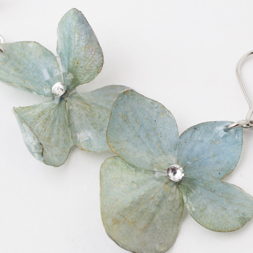 日本製 紫陽花 ピアス/耳飾り スワロフスキー 樹脂 5610-LL18