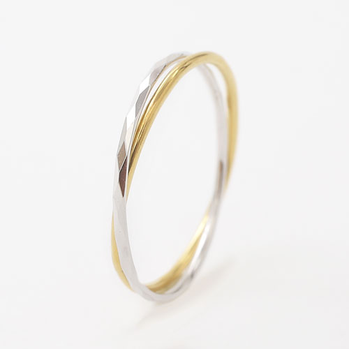 送料無料】18金/K18/イエローゴールド/ホワイトゴールド リング/指輪  