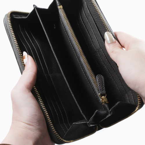 レザー 本革 Della 長財布 ウォレット グレー 男女兼用 5650-TO21