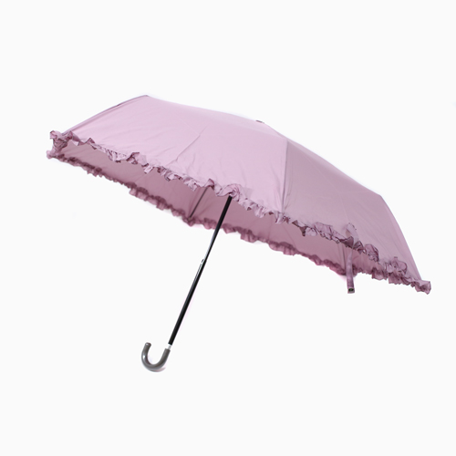 SALE目玉商品】日傘/傘/折りたたみ傘 紫外線遮蔽 フリル パープル