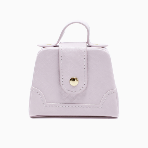 薄紫色 ボタン付き アクセサリーケース