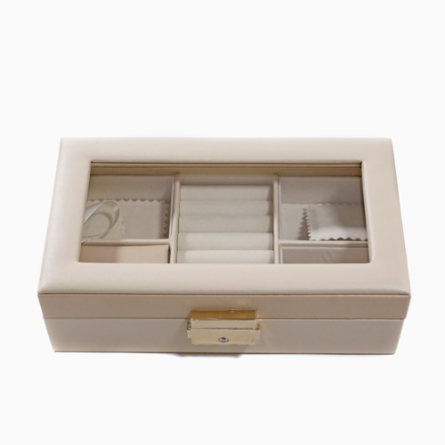 ジュエリーケース アクセサリー入れ 窓付き ベージュ 5724-OK23