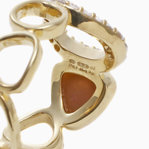 イタリア製 手掘り シェルカメオ リング フラワー SV925 5737-DL23