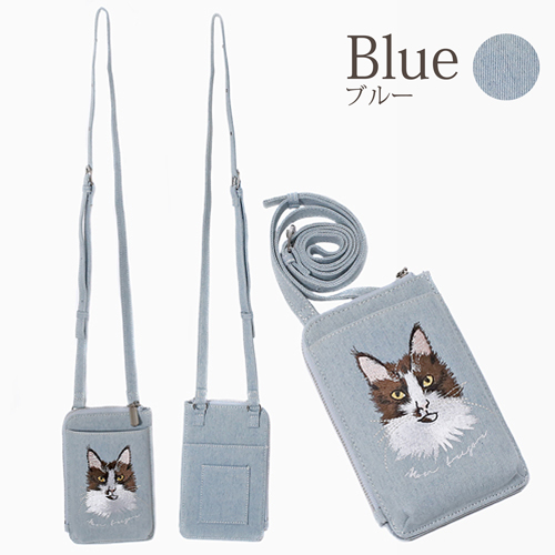 オシャレでかわいい スマートフォン ポーチ 猫 軽量 5739-MZ23