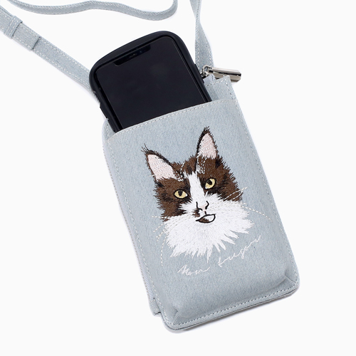 オシャレでかわいい スマートフォン ポーチ 猫 軽量 5739-MZ23
