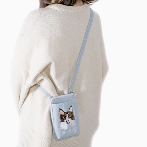 オシャレでかわいい スマートフォン ポーチ 猫 軽量 5739-MZ23