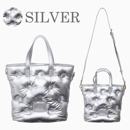 【送料無料】バッグ ハンドバッグ ショルダーバッグ BAG/鞄/カバン/かばん 2WAY 肩掛け 斜め掛け お出かけ 黒/ブラック シルバー キルティング メタリック 合成皮革/合皮 お洒落/オシャレ かわいい レディース/女性 記念日 お祝い 誕生日 母の日 プレゼント 贈り物 5759-MZ24
