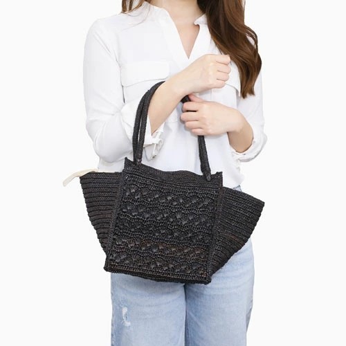 【送料無料】IVAHONA /イヴァオナ バッグ ハンドバッグ かごバッグ 鞄/BAG/かばん/カバン お出かけ サマーバッグ 春夏 ブラック ブラウン ラフィア コットン 編み込み 軽量 お洒落 かわいい レディース 記念日 お祝い 誕生日 プレゼント BETTY LOTUS 5763-IJ25