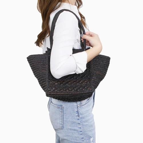【送料無料】IVAHONA /イヴァオナ バッグ ハンドバッグ かごバッグ 鞄/BAG/かばん/カバン お出かけ サマーバッグ 春夏 ブラック ブラウン ラフィア コットン 編み込み 軽量 お洒落 かわいい レディース 記念日 お祝い 誕生日 プレゼント BETTY LOTUS 5763-IJ25