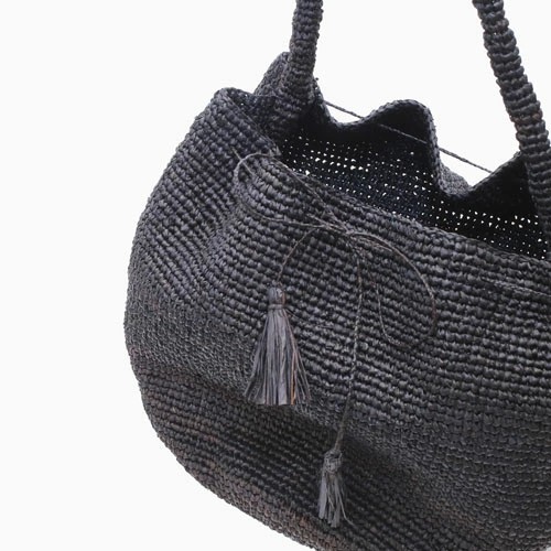 【送料無料】IVAHONA/イヴァオナ バッグ トートバッグ かごバッグ 鞄/BAG/かばん/カバン お出かけ サマーバッグ 春夏 ブラック ブラウン ラフィア コットン 編み込み 大容量 お洒落 かわいい レディース 記念日 お祝い 誕生日 プレゼント マダガスカル製 SAC XIAO 5764-IJ25