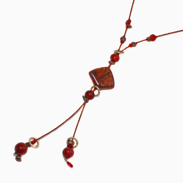 【アヴェ・カプリース】AVE CAPRICE ネックレス レッド Yデザイン 6001-AV23