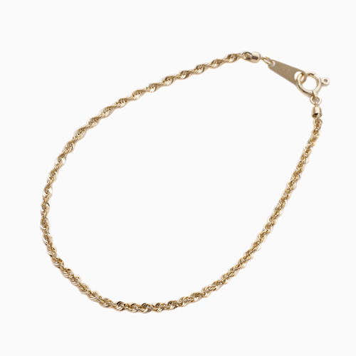 18金 カットロープ ブレスレット 18cm 男女兼用 6018-NM24