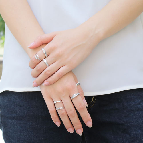 シルバー リング 2点セット シンプル デザイン 6023-XS22