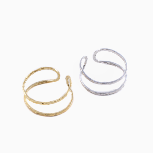 【クリックポスト対応】日本製 シルバー925 C型デザイン リング 選べる シルバー ゴールド　6026-UK22