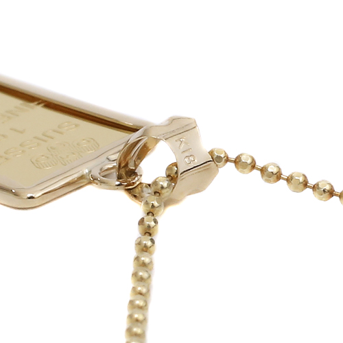 純金 K24 マリア コイン ペンダント 1g 18金枠 カットボールチェーン付き 6036-HG24