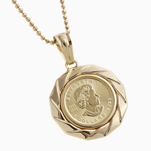 純金 メイプルリーフコイン 1/10 18金 デザイン枠　6038-HG24