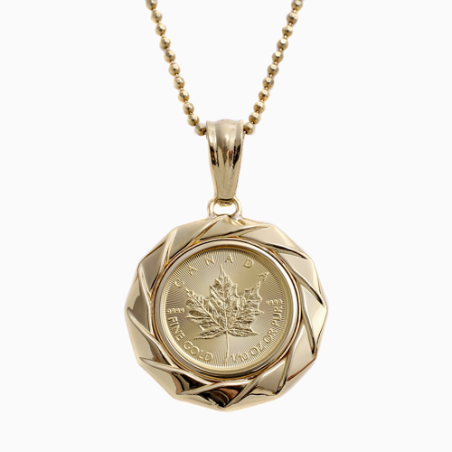 純金 メイプルリーフコイン 1/10 18金 デザイン枠　6038-HG24