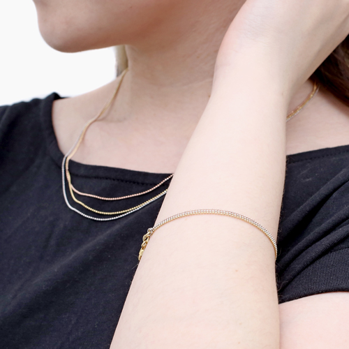 DIBI シルバー925 3連 スリーカラー ブレスレット 6042-DB24