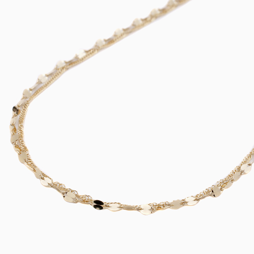 18金 K18 ペダル＆スクリュー 2連 ネックレス 42cm　6048-NM24
