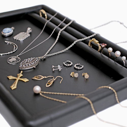 リング差し ジュエリートレー ブラック 合皮 6050-OK24