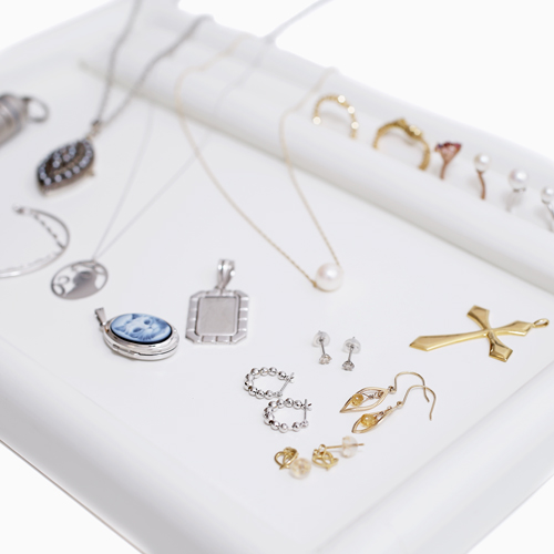 リング差し ジュエリートレー ホワイト 合皮 6051-OK24